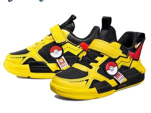 New Cartoon Pokemon Pikachu Boy Children Sports Shoes Fashion Anime Sneakers Student Casual Running Shoe Breathable