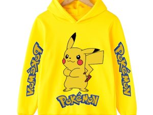 Pokemon Pikachu Kids Clothing Tops Boys Sweatshirt Game Print Hoodies Funny Anime Long Sleeve Pullovers Baby